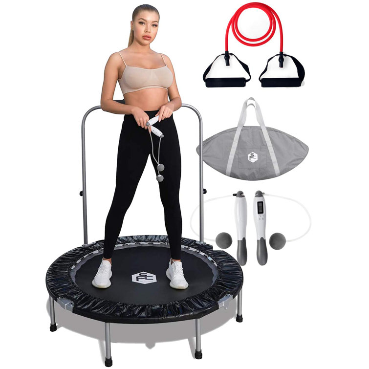 Kid trampoline outlet with bar